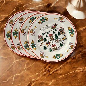 Jamestown China, The Joy Of Christmas, 7.5" Salad Plates, Set of 4